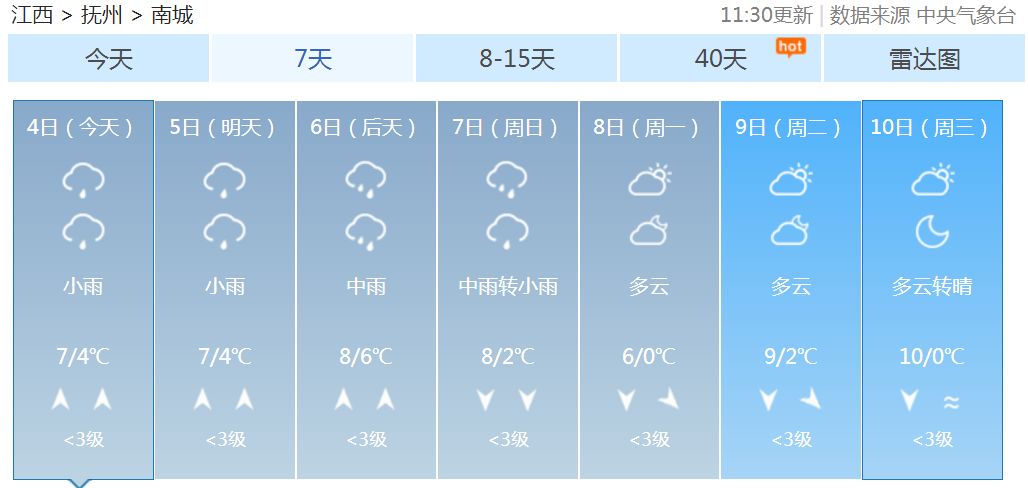 夹山岑村民委员会最新天气预报